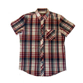Vintage Ben Sherman red grey tablecloth chunky check short sleeve Mod skinhead retro punk shirt size small
